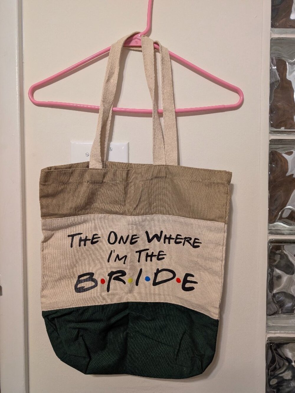The one where I'm the bride - friends wedding tote canvas bag